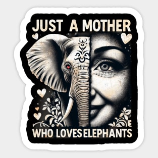 Elephant Embrace in Artistic Fusion Sticker